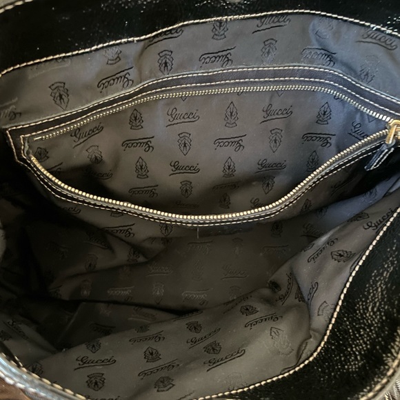 💯Auth GUCCI Tote/Crossbody Bag Shiny Leather Large Great Condition - Picture 4 of 12